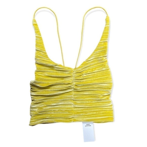 NWT Urban Outfitters Bella Crushed Velvet Cami  Yellow Green Size S Petite - Picture 4 of 10